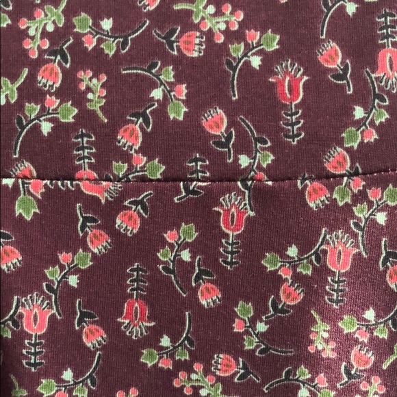 LulaRoe Medium Ana Dress NWT Deep Wine with Floral - Picture 2 of 4
